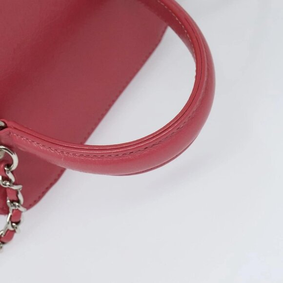 CHANEL Wicker Vanity Chain Shoulder Bag Rattan 2way Pink Silver CC Auth - Picture 8 of 16